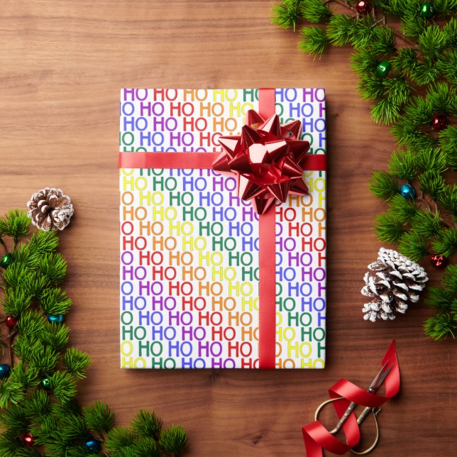 Rainbow Ho Ho Ho Musterpapier Geschenkpapier (Feiertagsgeschenk)