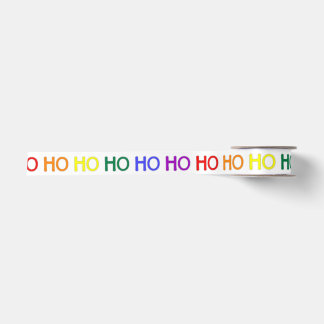 Rainbow Ho Ho Ho Ribbon Satinband