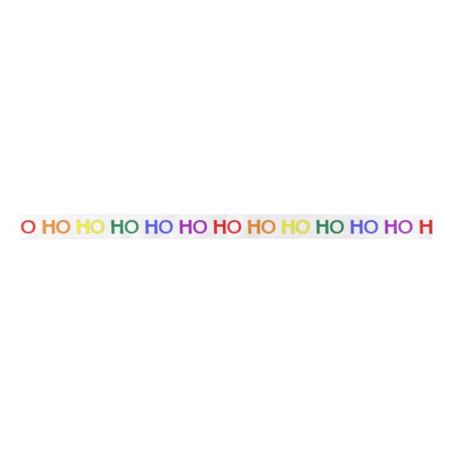 Rainbow Ho Ho Ho Ribbon Satinband (Vorderseite)