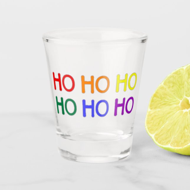 Rainbow Ho Ho Ho Shot Glasses Schnapsglas (Vorderseite)