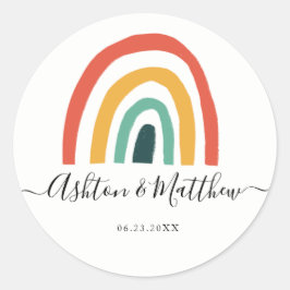 Rainbow-Hochzeit Runder Aufkleber