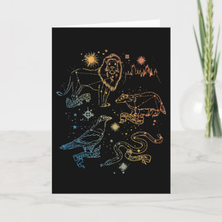 Rainbow HOGWARTS™ Houses Constellations Feiertagskarte