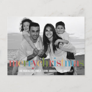 RAINBOW Holiday Foto Cards Postcard Feiertagspostkarte