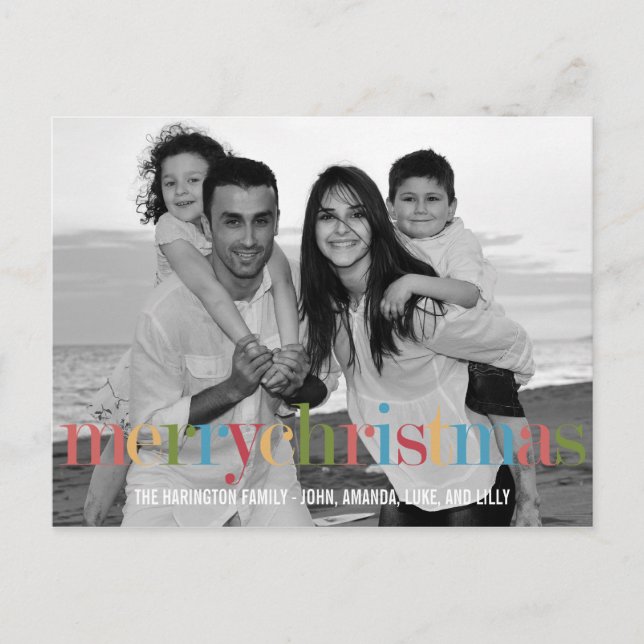 RAINBOW Holiday Foto Cards Postcard Feiertagspostkarte (Vorderseite)