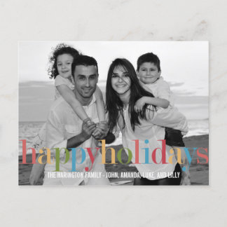 RAINBOW Holiday Foto Cards Postcard Feiertagspostkarte