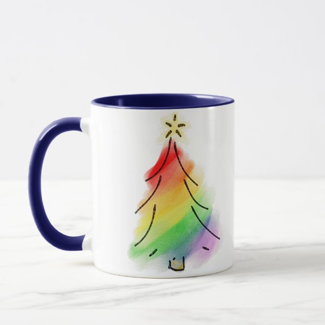 Rainbow Holiday Tree Tasse (Links)
