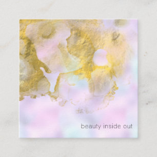 *~* Rainbow Holograghic Hair Beauty Unicorn AP1 Quadratische Visitenkarte