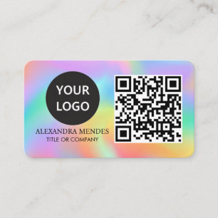 Rainbow Hologram Girly Luxury Stylish Visitenkarte