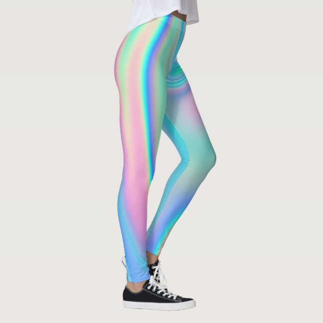 Rainbow Holographic Abstrakt Leggings (Rechts)