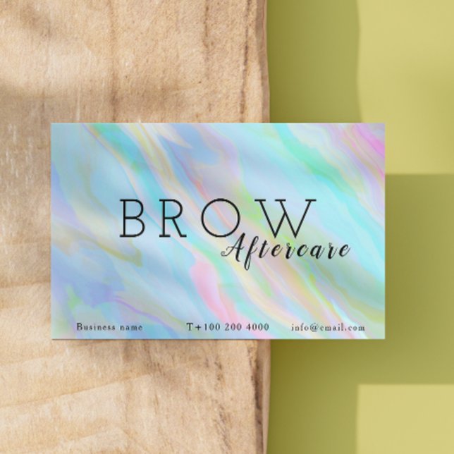 Rainbow Holographic Brow nach Betreuung Visitenkarte (Rainbow Holographic Brow After Care Instructions Business Card)