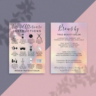 Rainbow Holographic Brows Aftercare Icon Visitenkarte