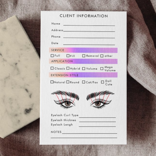 Rainbow Holographic Eyelash Extensions Map Visitenkarte (Rainbow Holographic Eyelash Extensions Map Business Card)