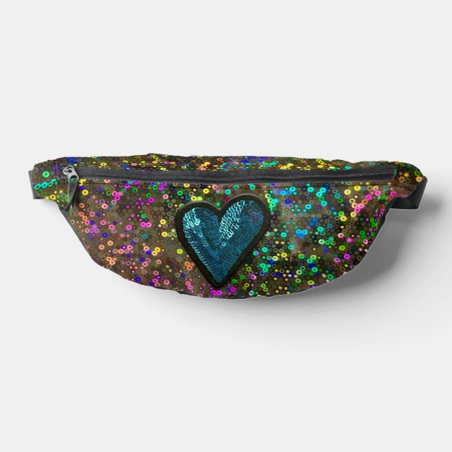 Rainbow Holographic Galaxy Star Sequin Glam Luxury Bauchtasche (Ablage )