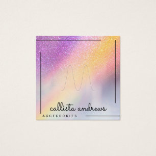 Rainbow Holographic Glitzer Ombre Ring Display