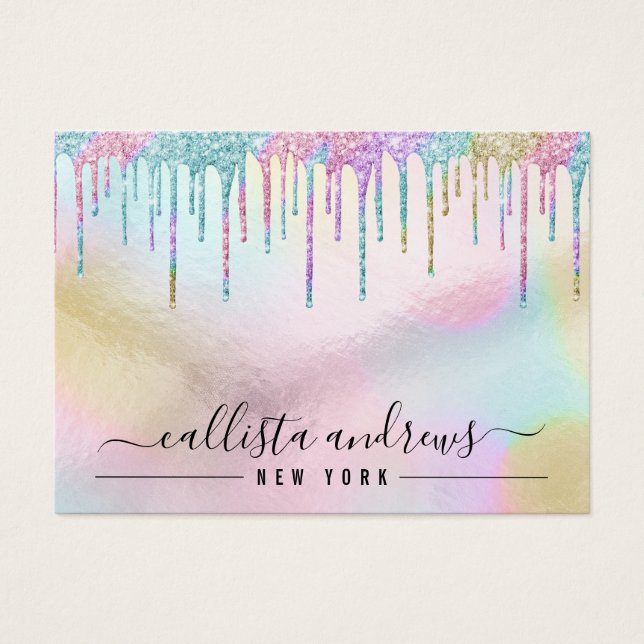 Rainbow Holographic Glitzer Tropfens Bracelet Disp (Vorderseite)