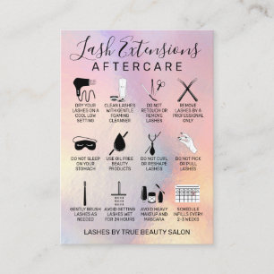 Rainbow Holographic Lash Extensions Aftercare Icon Visitenkarte