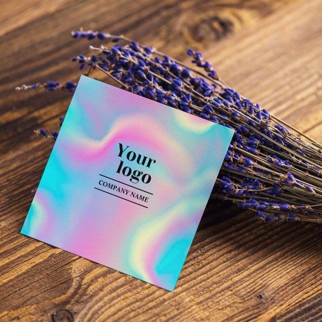 Rainbow Holographic Modern Bold Instagramm folgen Quadratische Visitenkarte (Instagram Qr Code Holographic Social Media Follow Square Business Card)