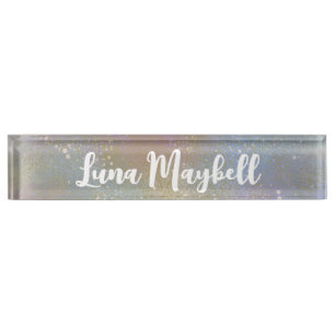 Rainbow Holographic Name Tag Namensplakette