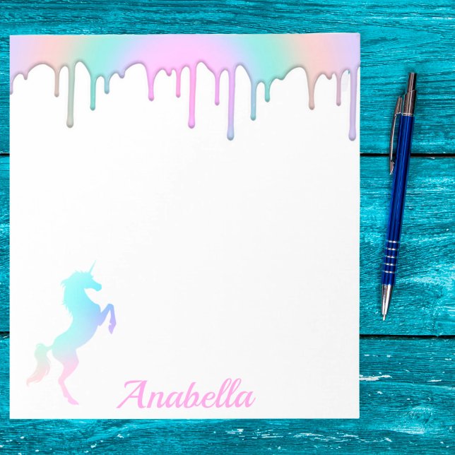 Rainbow Holographic Tropfens Unicorn Individuelle  Notizblock (Von Creator hochgeladen)