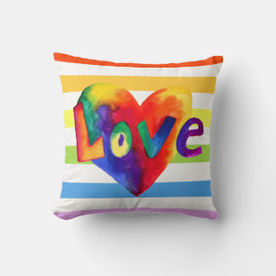 Rainbow Hörnchen mit der Word-Liebe Kissen