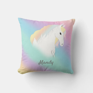 Rainbow Horse Unicorn Reittier Girly Kissen
