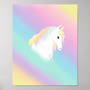 Rainbow Horse Unicorn Reittier Girly Poster