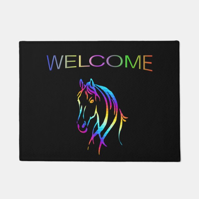 Rainbow Horse Welcome Mat Fußmatte (Vorderseite)