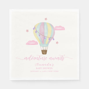 Rainbow Hot Air Ballon Cloud Star Baby Dusche Serviette