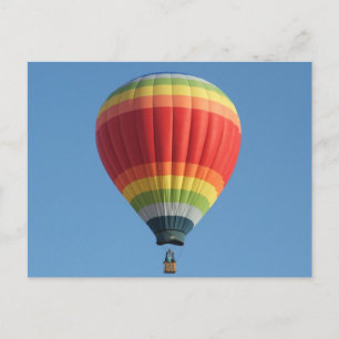Rainbow Hot Air Ballon Postkarte