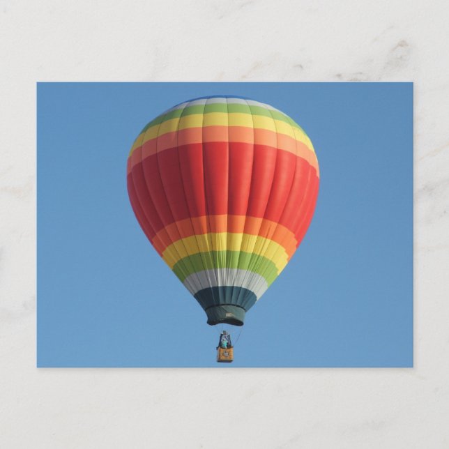 Rainbow Hot Air Ballon Postkarte (Vorderseite)