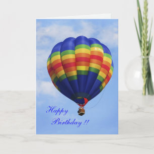 Rainbow Hot Air Ballooning birthday card Karte