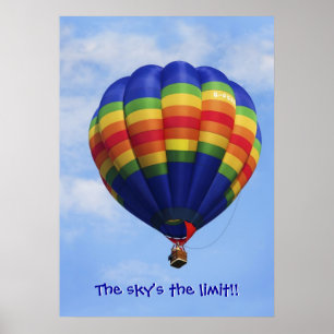 Rainbow Hot Air Ballooning Poster