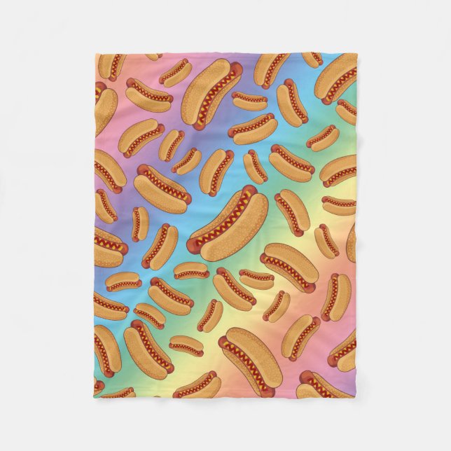 Rainbow-Hotdogs Fleecedecke (Vorderseite)