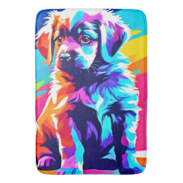 Rainbow Hued Dog Art Badematte