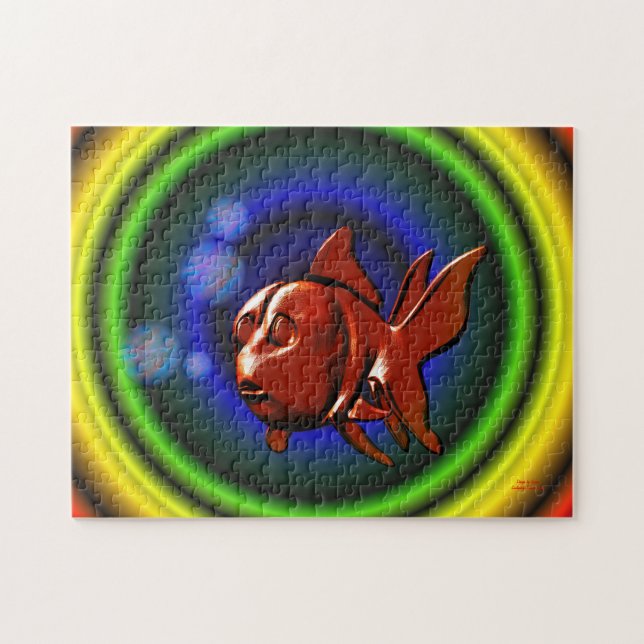 Rainbow Hues Abstrakt Goldfish Puzzle (Horizontal)
