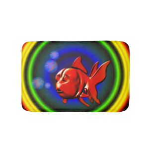 Rainbow Hues Niedlich Abstrakt Goldfish Badematte
