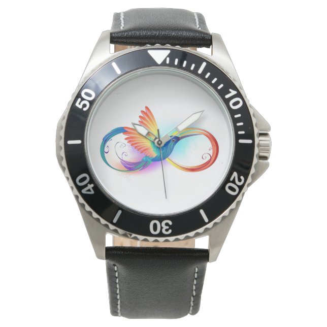 Rainbow Hummingbird mit dem Symbol Unendlichkeit Armbanduhr (Vorderseite)