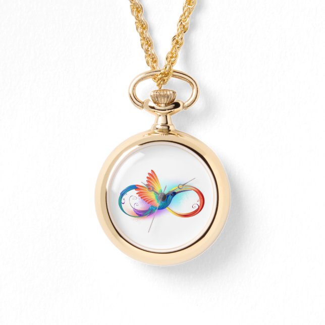 Rainbow Hummingbird mit dem Symbol Unendlichkeit Armbanduhr (Vorderseite)