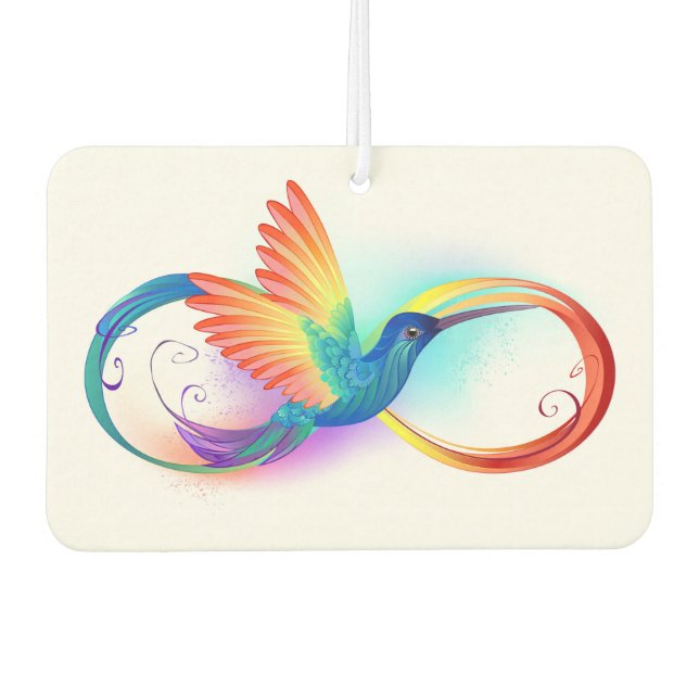 Rainbow Hummingbird mit dem Symbol Unendlichkeit Autolufterfrischer (Vorderseite)