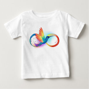 Rainbow Hummingbird mit dem Symbol Unendlichkeit Baby T-shirt