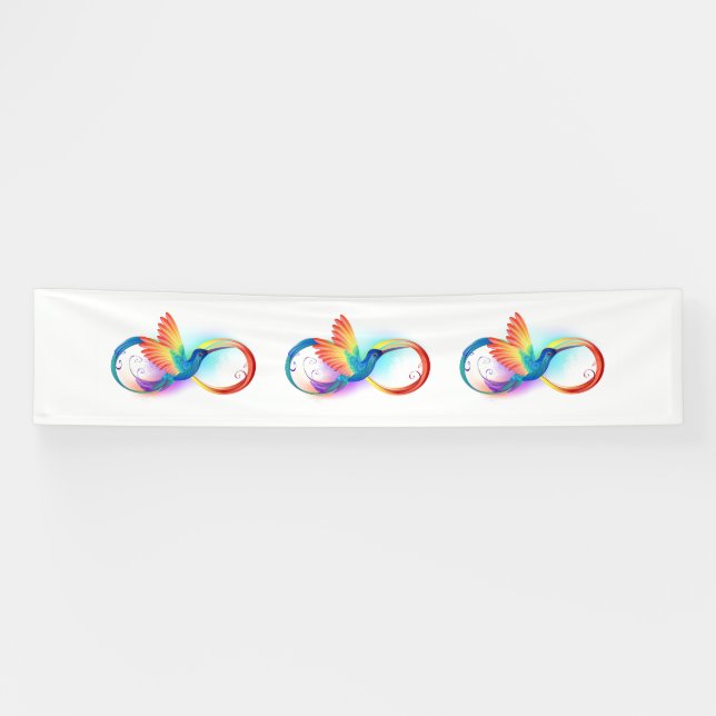 Rainbow Hummingbird mit dem Symbol Unendlichkeit Banner (Horizontal)