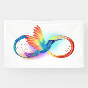 Rainbow Hummingbird mit dem Symbol Unendlichkeit Banner