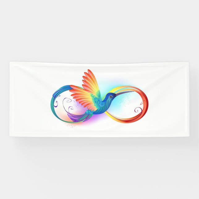 Rainbow Hummingbird mit dem Symbol Unendlichkeit Banner (Horizontal)