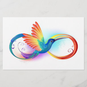 Rainbow Hummingbird mit dem Symbol Unendlichkeit Briefpapier