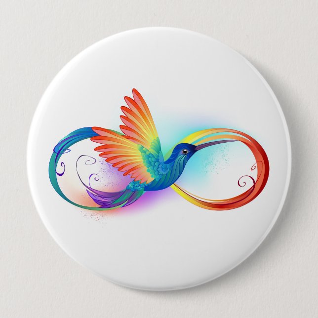 Rainbow Hummingbird mit dem Symbol Unendlichkeit Button (Vorderseite)