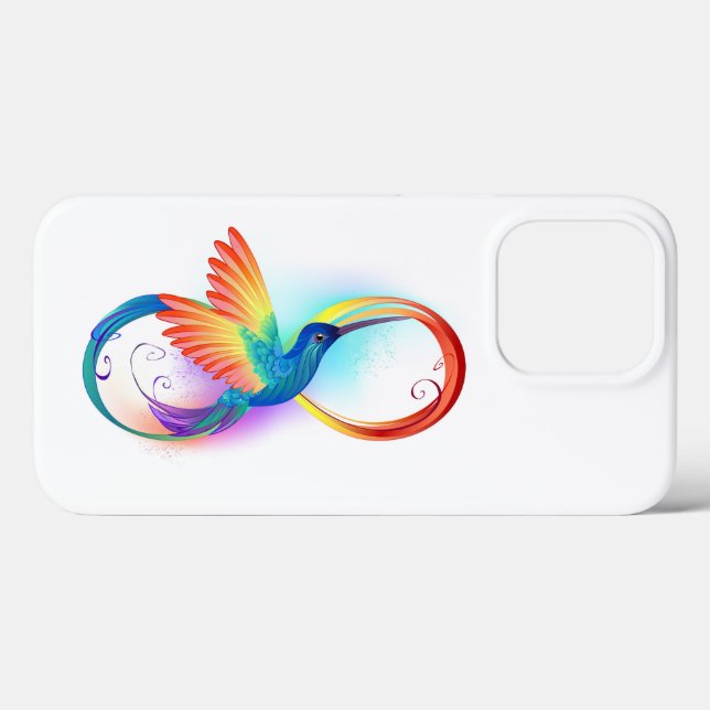 Rainbow Hummingbird mit dem Symbol Unendlichkeit Case-Mate iPhone Hülle (Rückseite (Horizontal))