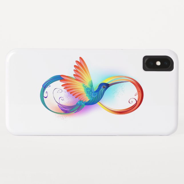 Rainbow Hummingbird mit dem Symbol Unendlichkeit Case-Mate iPhone Hülle (Rückseite (Horizontal))