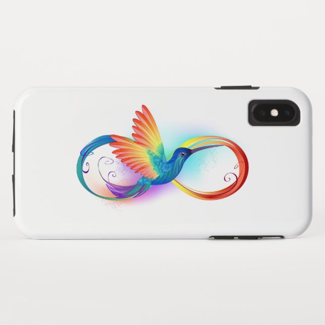 Rainbow Hummingbird mit dem Symbol Unendlichkeit Case-Mate iPhone Hülle (Rückseite (Horizontal))