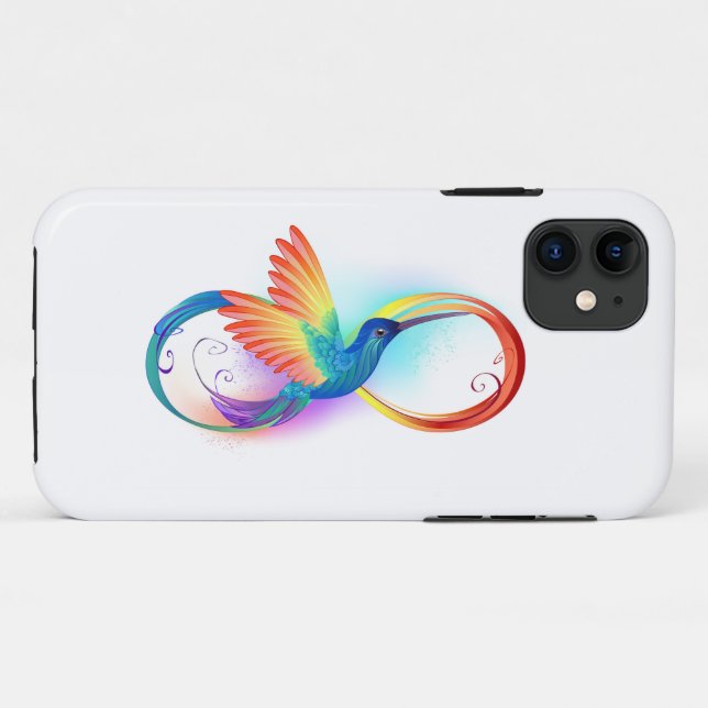 Rainbow Hummingbird mit dem Symbol Unendlichkeit Case-Mate iPhone Hülle (Rückseite (Horizontal))