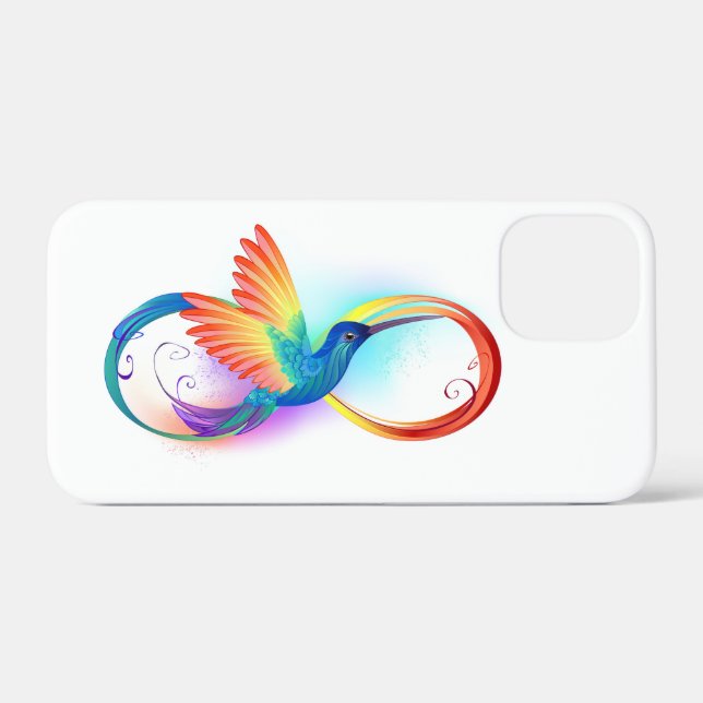Rainbow Hummingbird mit dem Symbol Unendlichkeit Case-Mate iPhone Hülle (Rückseite (Horizontal))
